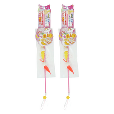 Petz Route 沛滋露 絲綢貓咪釣竿 Muimui款, 混和顏色, 2支