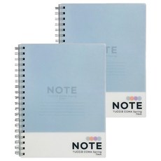 TUCO.B 6000 PP 彩色線圈筆記本, 2個, 天藍色