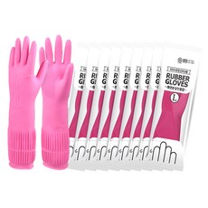 Hayanson 高級橡膠手套粉色L號, 粉色, 10包, 大(L)