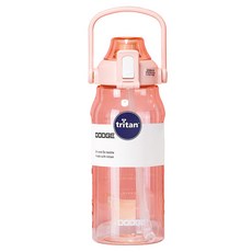 DODGE 道奇 Tritan 戶外防摔彈蓋吸管運動水壺, 粉色, 1.5L, 1個