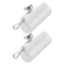 아이히트코리아 2in1 도킹형 보조배터리 5000mAh C타입 단자 8핀 케이블 2p, 화이트, P23-DKPB5K-C(C타입)