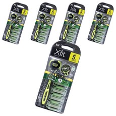 KAI 貝印 男士一次性剃須刀套組 XF5-4BS5 Xfit 敏感肌膚纖薄套組, 5組, 剃須刀 + 替換刀片 4p