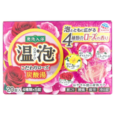 EARTH 地球製藥 ONPO 溫泡 碳酸溫泉入浴錠 華麗玫瑰 紅 20錠, 800g, 1盒