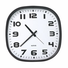 Kinyo 方形經典掛鐘 CL-204 1098g, 靜音 黑色 + 白色