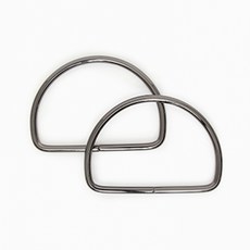 HAPPY BEARS Classy D型環提把 10.5cm, 金屬灰, 1個