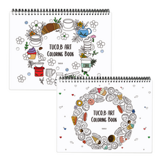 藝術著色本 甜點系列 線圈裝訂 隨機出貨 2入, Tocovi