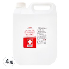 室翲香 75%酒精桶裝消毒液 快速揮發無殘留 環境消毒必備, 4L, 4桶