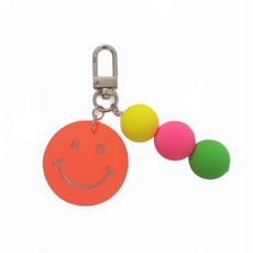 Adriel 大微笑 AirPods Galaxy Buds 鑰匙圈, 單一商品, 橘色, 1個