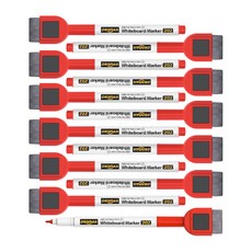 펜맥스 세필 미니 지우개 보드마카, 적색, 12개
