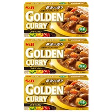 S&B 愛思必 金牌咖哩 中辛 日本原裝進口, 198g, 3盒