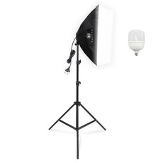 대한 촬영장비 원터치 소프트박스 50 x 70 cm + 조명 삼각대 + E26소켓 50W 전구 세트, 1개, DH-5070(소프트박스), 삼각대( ST-7020)