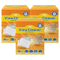 Sauber View Cleaner 鏡片清潔一次性濕巾 50入, 3個, 50張
