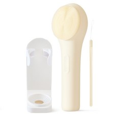 노멀라이프 실리콘 미세모 브러쉬 온열 진동클렌저, 크림 아이보리, NL-25VC07