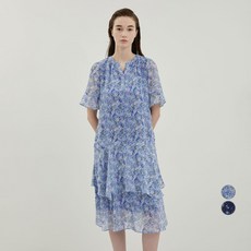 Olivia Lauren 女款花卉傘狀連身裙 VOBOA4M4241, 淺藍色