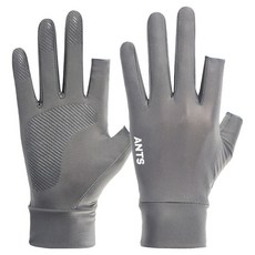 앤티스 오픈핑거 바이크 터치장갑 양손 착용 세트, 그레이