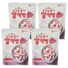 맛있는풍경 유기농 딸기 쌀떡뻥, 딸기맛, 25g, 4개