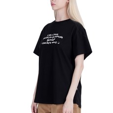 KZM S10 微笑字母短T, 黑色