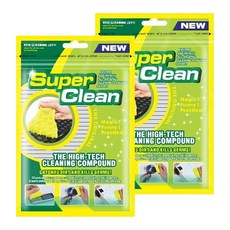 Super Clean 神奇潔淨鍵盤縫隙車內除塵清潔膠, 黃色, 2包