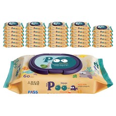 스프링클 푸 비데물티슈 캡형, 70g, 60매, 30개