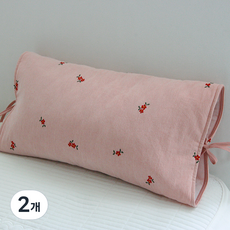 ANDCOTTON 可拆式枕套迷你花朵午睡蕎麥枕, 粉紅色, 2個