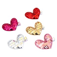 HARAROI 女童款亮片愛心髮夾 5款入