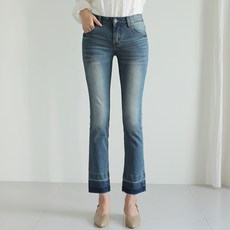 빼빼 여성용 밑단풀림 데님팬츠