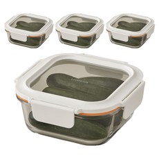 LocknLock 樂扣樂扣 The Cube正方形保鮮盒 白色 500ml, 4個, 單品