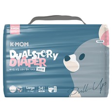 MOTHER-K K-MOM 頂級超薄瞬吸玩睡褲/尿布 9~14kg, L, 34片