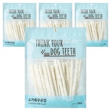 띵크유어도그티 강아지 우유껌 스틱형 44P, 소가죽, 250g, 4개