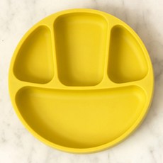 AGAFURA 4格矽膠餐盤, 黃色, 單品