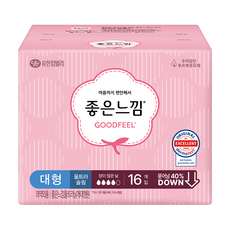 좋은느낌 오리지널 울트라슬림 생리대 날개형, 대형, 16개입, 1개
