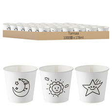 Tamsaa 月亮太陽星星圖案紙杯 178ml, 500個, 2組