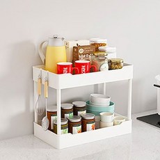 MINEING 經典多用途收納架 2層, 白色