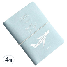 PLEPIC 護照套旅行筆記本, 4個, 藍色