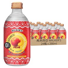 馬來西亞 WALKER'S 無糖氣泡飲 蜜桃風味, 290ml, 24瓶
