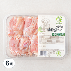 동우 바른닭고기 닭다리살 정육 (냉장), 500g, 6팩