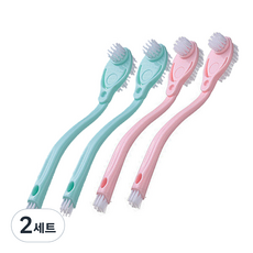 River Green 清潔運動鞋刷 4入組, 粉紅色, 綠色, 2套