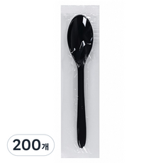 이로울생활 일회용 스푼 블랙, 200개, 1개입 200개, 1개입