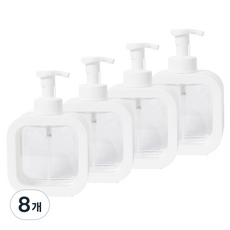 꾸미까 주방 욕실 세제 디스펜서 거품형, 화이트, 8개