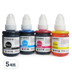 모드팜 GI-990 리필 잉크 4종, 검정, 노랑, 빨강, 파랑, 5세트