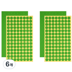 블루마토 스티커1 원 초록 70p, 6개