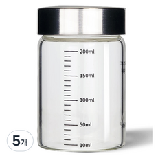 미르코리아 내열유리 눈금유리병, 200ml, 5개