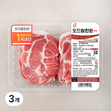 도드람한돈 1등급 목심 구이용 (냉장), 600g, 3개