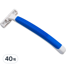 藍色市集 雙層刀片 不鏽鋼刮鬍刀 藍色, 40個, 1入