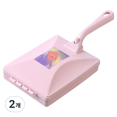 쿠쏘 핸디형 3롤러 먼지 제거 브러쉬, 핑크, 2개