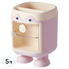 덴빌리어 세련된 책상정리 스탠딩 수납함 11 x 11 x 15 cm, 핑크, 5개