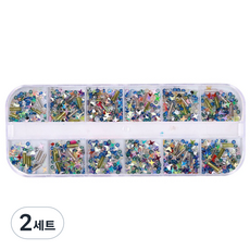스위스녹스 셀프 네일 아트 파츠 쥬얼리 스팽글 12종 세트, 2세트, 01