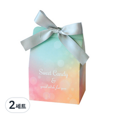 Donna&deco sweet candy 漸層盒 S 10入 + 灰色緞帶 10入, 混合顏色, 2套