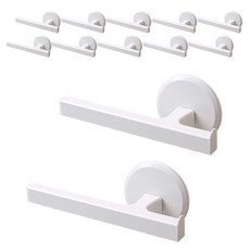 DIBLIC 免鑽孔浴巾架 浴巾置物架 沐浴球 毛巾 浴室掛架, 12個, 白色