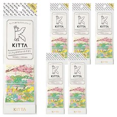 KING JIM KITTA隨身攜帶 和紙膠帶 限定款, 北澤平祐設計款 春季, 6個